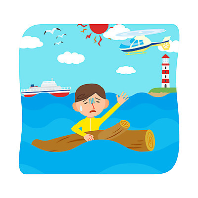 남자 바다 일러스트 등대 한명 상반신 성인 태양 헬리콥터 자연재해 나무토막 조난 선박 국내일러스트 AI파일 자연요소 1 수상교통 비행기 사람 재해 파일형식 벡터