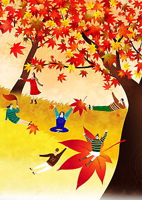 PSD 여자 남자 단풍 일러스트 단풍나무 한국 여러명 성인 축제 가을 즐거움 단풍축제 지역축제 대한민국축제 국내일러스트 나무 계절 감정 아시아 다수 잎 사람 파일형식