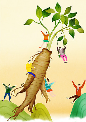 PSD 여자 남자 일러스트 산 한국 여러명 성인 축제 즐거움 그네 특산물 더덕 지역축제 대한민국축제 국내일러스트 감정 아시아 다수 사람 파일형식