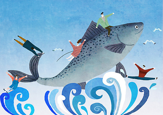 PSD 여자 남자 파도 바다 일러스트 갈매기 한국 여러명 성인 축제 즐거움 특산물 전어 지역축제 제철음식 대한민국축제 국내일러스트 감정 아시아 음식 다수 조류 어류 사람 제철 파일형식