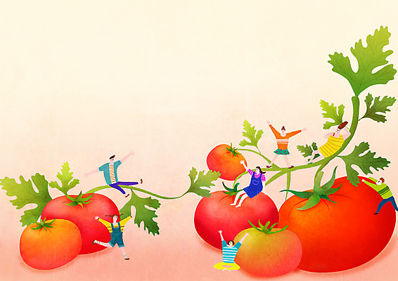 PSD 여자 남자 토마토 일러스트 한국 여러명 성인 축제 즐거움 특산물 지역축제 대한민국축제 토마토축제 국내일러스트 감정 아시아 다수 채소 사람 파일형식