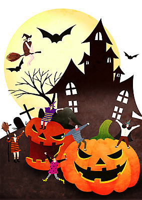 PSD 여자 남자 일러스트 한국 여러명 성인 축제 할로윈 가을 성 즐거움 마녀 박쥐 잭오랜턴 국내일러스트 건축물 계절 감정 아시아 다수 포유류 사람 파일형식