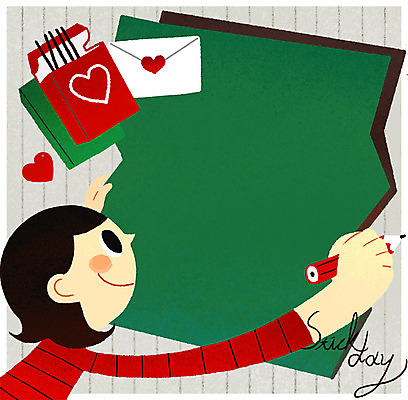 PSD 여자 일러스트 한명 서기 상반신 성인 연필 편지 편지지 빼빼로 빼빼로데이 프레임일러스트 국내일러스트 1 모션 데이이벤트 학용품 디저트 프레임 사람 필기구 막대과자 파일형식