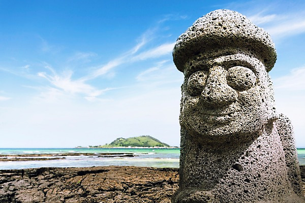 PSD 구름 편집이미지 바다 여행 하늘 풍경 해변 사람없음 제주도 돌하르방 디지털합성 디지털아트 이미지편집 자연요소 한국 파일형식