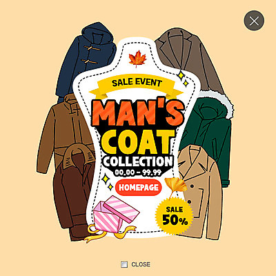 PSD 템플릿 웹템플릿 단풍 팝업 웹팝업 사람없음 선물상자 쇼핑 세일 코트 가을 은행잎 레이어팝업 이미지템플릿 계절 잎 선물 상자 외투 파일형식