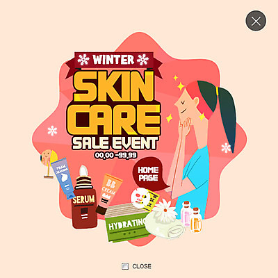 PSD 템플릿 여자 웹템플릿 팝업 웹팝업 한명 쇼핑 뷰티 화장품 피부관리 마스크팩 레이어팝업 스킨로션 이미지템플릿 1 사람 팩 파일형식