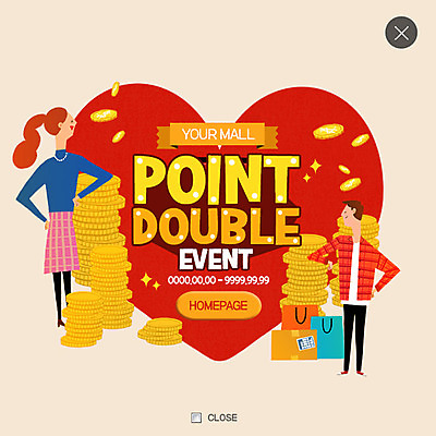 PSD 템플릿 여자 남자 웹템플릿 팝업 웹팝업 두명 쇼핑 쇼핑백 동전 하트 더블 레이어팝업 이미지템플릿 모양 돈 가방 사람 파일형식