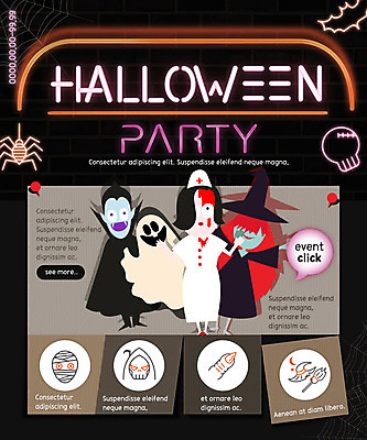 PSD 템플릿 웹템플릿 해골 이벤트페이지 이벤트 여러명 간호사 유령 거미줄 마녀 네온 거미 박쥐 드라큘라 코스프레 이미지템플릿 다수 곤충 포유류 뼈 사람 의료진 페이지 파일형식