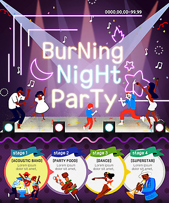 PSD 템플릿 여자 남자 어린이 웹템플릿 이벤트페이지 폭죽 이벤트 여러명 파티 축제 무대 꼬치 네온 댄스가수 이미지템플릿 다수 사람 페이지 파일형식