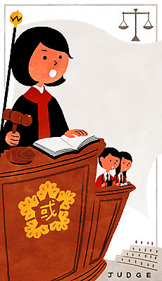 PSD 학생 여자 남자 일러스트 청소년 프레임 성인 세명 판사 검사_법률가 의사봉 양팔저울 멘토링 국내일러스트 직업 교육 저울 사람 법률가 파일형식