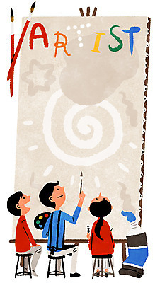 PSD 학생 여자 남자 일러스트 청소년 프레임 성인 세명 물감 이젤 화가 유화 멘토링 국내일러스트 직업 교육 미술 사람 미술도구 파일형식