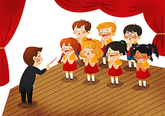 전신 PSD 외국인 여자 남자 어린이라이프 어린이 흑인 일러스트 서기 여러명 성인 무대 지휘자 합창단 합창대회 국내일러스트 서양인 라이프스타일 다수 모션 사람 인종 음악가 그룹 합창 대회 파일형식