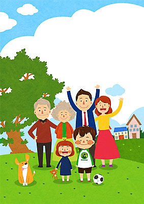 전신 PSD 나무 구름 여자 할아버지 남자 어린이라이프 할머니 어린이 일러스트 축구공 엄마 대가족 서기 여러명 곰인형 아빠 강아지 집가 국내일러스트 자연요소 식물 라이프스타일 노년 인형 다수 공 축구용품 가족 모션 사람 반려동물 한자 개 파일형식