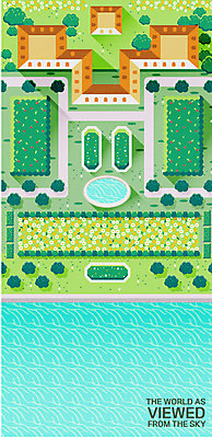 나무 공원 꽃 호수 백그라운드 일러스트 풍경 사람없음 건물 하이앵글 정원 궁전 국내일러스트 AI파일 식물 건축물 공공시설 뷰포인트 고건축 파일형식 벡터