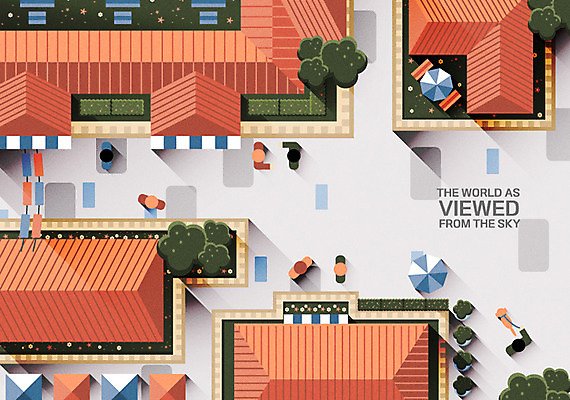 나무 백그라운드 일러스트 주택 풍경 여러명 건물 하이앵글 마을 파라솔 국내일러스트 AI파일 식물 건축물 뷰포인트 다수 사람 파일형식 벡터