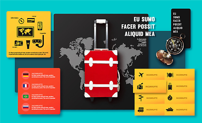 편집이미지 디자인 여행 세계지도 사람없음 캐리어 플랫 국기 나침반 메터리얼디자인 이미지편집 AI파일 지도 세계 여행가방 파일형식 벡터