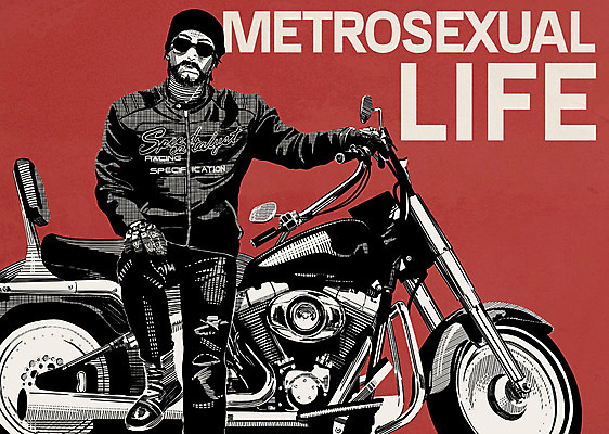 전신 PSD 패션 남자 일러스트 한명 앉기 성인 선글라스 오토바이 빈티지 가죽자켓 젠틀맨 댄디 댄디스타일 메트로섹슈얼 국내일러스트 1 안경 컨셉 모션 사람 바이크 재킷 파일형식