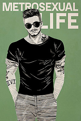 PSD 패션 남자 일러스트 한명 상반신 성인 선글라스 빈티지 문신 젠틀맨 댄디 댄디스타일 메트로섹슈얼 국내일러스트 1 안경 컨셉 사람 파일형식