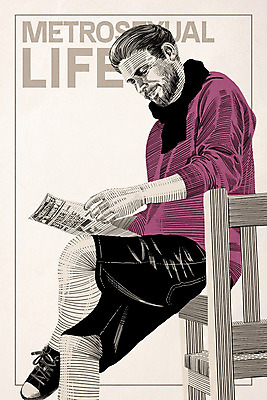 전신 PSD 패션 남자 의자 일러스트 휴식 한명 앉기 성인 빈티지 신문 젠틀맨 댄디 댄디스타일 메트로섹슈얼 국내일러스트 1 가구 컨셉 모션 사람 간행물 뉴스 파일형식