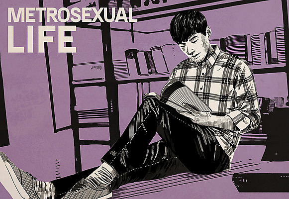 전신 PSD 패션 남자 대학생 일러스트 한명 앉기 성인 책 독서 빈티지 도서관 젠틀맨 댄디 댄디스타일 메트로섹슈얼 국내일러스트 1 학생 교육 컨셉 모션 사람 파일형식