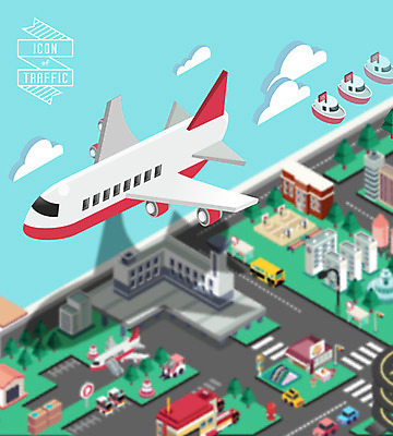 백그라운드 일러스트 자동차 비행기 사람없음 건물 공항 입체 아이소메트릭 소방서 선박 국내일러스트 AI파일 건축물 육상교통 수상교통 항공교통 교통시설 대중교통 소방 파일형식 벡터