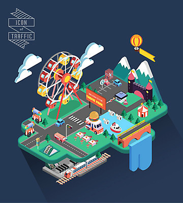 백그라운드 일러스트 자동차 사람없음 놀이공원 열기구 전철 입체 대관람차 아이소메트릭 선박 푸드트럭 국내일러스트 AI파일 육상교통 수상교통 항공교통 대중교통 테마파크 트럭 놀이기구 파일형식 벡터