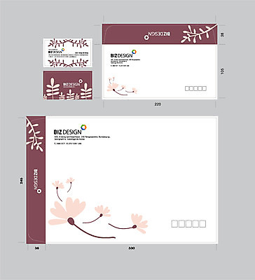 템플릿 꽃 명함 명함템플릿 서류봉투 편지봉투 사람없음 세트 패키지 봉투템플릿 우편봉투 비즈디자인 봉투디자인 이미지템플릿 AI파일 식물 봉투 편지 우편물 파일형식 벡터