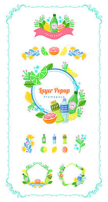 꽃 음료 백그라운드 일러스트 나뭇잎 프레임 사람없음 세트 라벨 물방울 레몬 자몽 심볼 라임 페트병 웹엘리먼트 탄산수 국내일러스트 AI파일 식물 잎 과일 물 엘리먼트 병_담는 파일형식 벡터