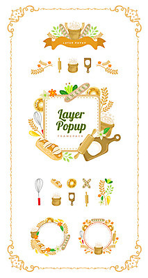 리본 빵 백그라운드 일러스트 나뭇잎 프레임 도마 사람없음 세트 라벨 바게트 심볼 반죽 밀가루 베이글 웹엘리먼트 국내일러스트 AI파일 음식 잎 주방용품 가루 엘리먼트 파일형식 벡터