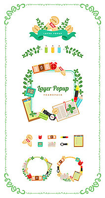 리본 시계 백그라운드 일러스트 프레임 사람없음 세트 펜 라벨 달력 네잎클로버 심볼 타이머 서류판 웹엘리먼트 포춘쿠키 국내일러스트 AI파일 식물 필기구 쿠키 사무용품 클로버 엘리먼트 파일형식 벡터