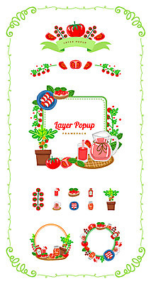 리본 음료 빵 백그라운드 토마토 일러스트 나뭇잎 프레임 사람없음 세트 라벨 샐러드 케첩 심볼 웹엘리먼트 국내일러스트 AI파일 음식 잎 채소 소스_음식 엘리먼트 파일형식 벡터