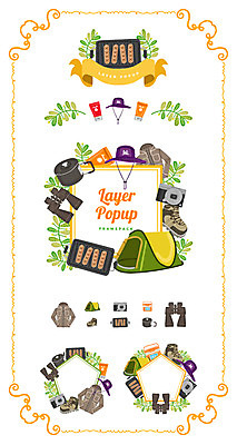 모자 리본 백그라운드 일러스트 나뭇잎 프레임 텐트 사람없음 세트 라벨 카메라 망원경 프라이팬 냄비 선크림 심볼 후드티셔츠 비엔나소시지 웹엘리먼트 국내일러스트 AI파일 잡화 티셔츠 잎 주방용품 캠핑도구 전자제품 화장품 소시지 솥 엘리먼트 파일형식 벡터