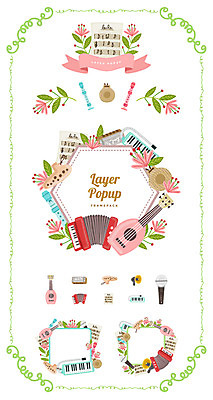 꽃 악기 백그라운드 일러스트 프레임 사람없음 세트 라벨 확성기 우쿨렐레 심볼 악보 마이크 리코더 하모니카 멜로디언 오카리나 웹엘리먼트 캐스터네츠 국내일러스트 AI파일 식물 음악 음향기기 현악기 타악기 관악기 목관악기 엘리먼트 파일형식 벡터