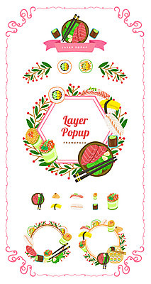 리본 백그라운드 일러스트 프레임 사람없음 세트 라벨 초밥 심볼 웹엘리먼트 일본음식 국내일러스트 AI파일 음식 엘리먼트 파일형식 벡터