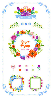 꽃 리본 백그라운드 일러스트 나뭇잎 프레임 사람없음 세트 라벨 심볼 웹엘리먼트 국내일러스트 AI파일 식물 잎 엘리먼트 파일형식 벡터