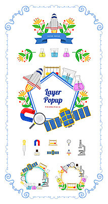 꽃 리본 과학 백그라운드 일러스트 돋보기 프레임 현미경 실험 사람없음 세트 라벨 인공위성 스포이트 우주선 심볼 비커 자석 웹엘리먼트 국내일러스트 AI파일 식물 통신 실험기구 우주 엘리먼트 피펫 파일형식 벡터