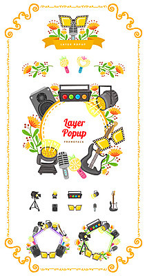 꽃 리본 백그라운드 일러스트 응원 조명 프레임 사람없음 세트 선글라스 라벨 스피커 콘서트 공연 응원용품 기타 심볼 마이크 웹엘리먼트 국내일러스트 AI파일 식물 안경 음향기기 현악기 이벤트 오브젝트 엘리먼트 파일형식 벡터