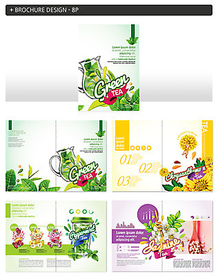 템플릿 꽃 ZIP 음식 주전자 나뭇잎 팜플렛 사람없음 컵 숟가락 주스 녹차 찻잎 인디자인 INDD 이미지템플릿 식물 식기 음료 잎 주방용품 수저 차_음료 파일형식