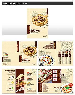 템플릿 접시 ZIP 음식 포크 피자 서양음식 팜플렛 사람없음 조각피자 피자칼 인디자인 INDD 이미지템플릿 식기 주방용품 패스트푸드 파일형식