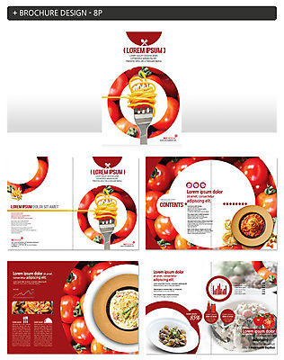 템플릿 ZIP 음식 포크 방울토마토 조개 파스타 서양음식 스파게티 팜플렛 사람없음 면류 봉골레파스타 인디자인 INDD 이미지템플릿 식기 토마토 어패류 파일형식
