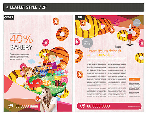 서양인 외국인 템플릿 여자 ZIP 포스터 어린이 리플렛 여러명 도넛 전단템플릿 전단 제빵사 인디자인 INDD 이미지템플릿 직업 다수 디저트 사람 인종 홍보물 파일형식