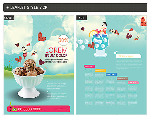 템플릿 여자 ZIP 포스터 리플렛 아이스크림 한명 성인 얼음 하트 전단템플릿 전단 인디자인 INDD 이미지템플릿 자연요소 모양 1 디저트 사람 홍보물 파일형식