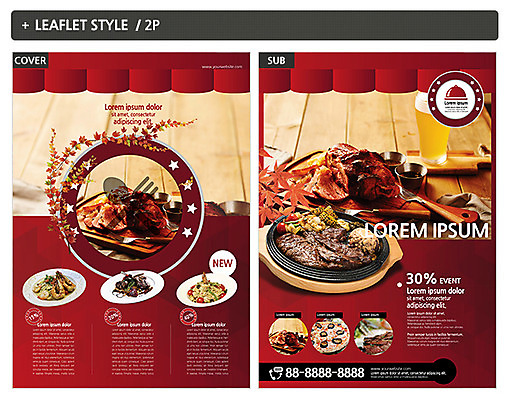 템플릿 ZIP 포스터 음식 리플렛 서양음식 스테이크 사람없음 전단템플릿 전단 인디자인 INDD 이미지템플릿 홍보물 파일형식