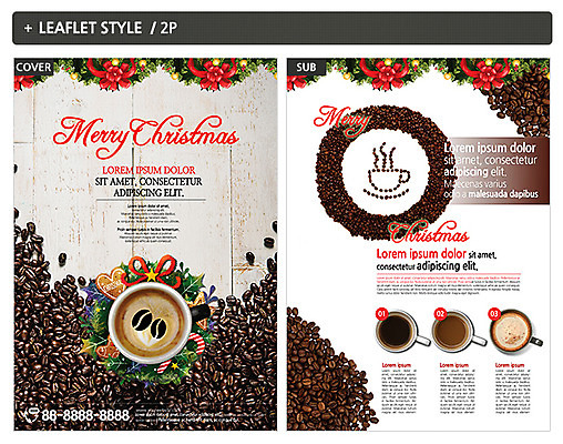 템플릿 ZIP 포스터 커피 리플렛 크리스마스 사람없음 원두 전단템플릿 전단 인디자인 INDD 이미지템플릿 기념일 음료 홍보물 파일형식