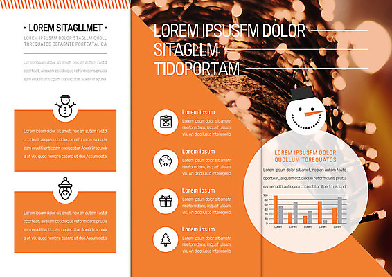 템플릿 편집 표지디자인 북디자인 출판디자인 내지 리플렛 크리스마스 북커버 3단접지 눈사람 그래프 조명 이벤트 팜플렛 사람없음 이미지템플릿 AI파일 기념일 파일형식 벡터