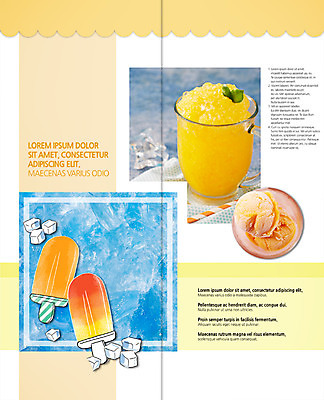 PSD 템플릿 편집 표지디자인 북디자인 출판디자인 내지 리플렛 2단접지 북커버 아이스크림 여름음식 팜플렛 사람없음 컵 얼음 망고 막대아이스크림 슬러쉬 이미지템플릿 자연요소 식기 음식 디저트 열대과일 파일형식 여름_계절