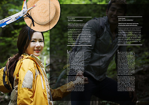 PSD 템플릿 편집 모자 표지디자인 북디자인 출판디자인 여자 남자 내지 리플렛 여행 북커버 3단접지 비행기 웃음 팜플렛 상반신 성인 두명 30대 손잡기 트래킹 한국인 숲 등산복 성인만 이미지템플릿 잡화 옷 항공교통 모션 레저 대중교통 표정 사람 동양인 장년 등산 파일형식