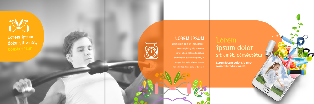 PSD 서양인 템플릿 편집 표지디자인 북디자인 출판디자인 여자 남자 내지 리플렛 북커버 3단접지 팜플렛 20대 성인 두명 스마트폰 운동 운동기구 헬스 아령 줄넘기 성인만 이미지템플릿 외국인 건강 사람 청년 핸드폰 스마트기기 파일형식