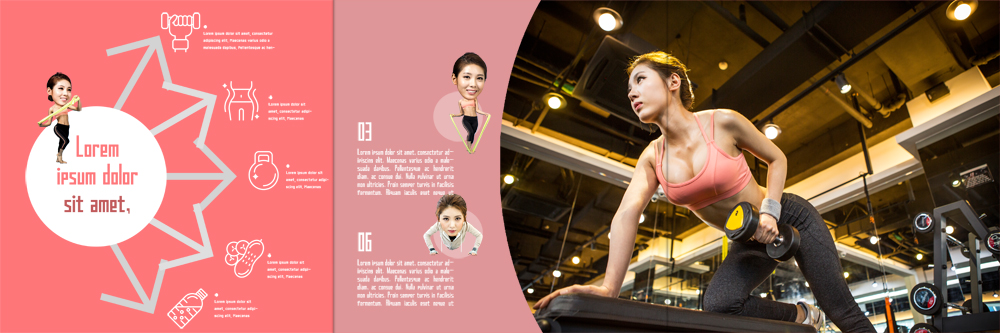 PSD 템플릿 편집 표지디자인 북디자인 출판디자인 여자 내지 엎드리기 리플렛 북커버 3단접지 팜플렛 여러명 20대 성인 운동 헬스 아령 헬스장 한국인 SD캐릭터 성인여자만 이미지템플릿 캐릭터 다수 모션 건강 사람 동양인 청년 여자만 성인만 파일형식