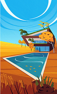 나무 건축물 단풍 낙엽 일러스트 단풍나무 수영장 풍경 사람없음 건물 가을 국내일러스트 AI파일 식물 계절 건축 잎 파일형식 벡터